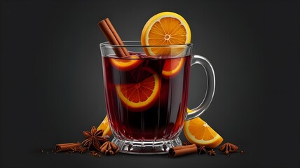 Mulled wine on transparent background