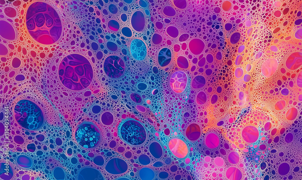 Poster vibrant abstract art displaying colorful patterns digital realm visual artwork creative environment 