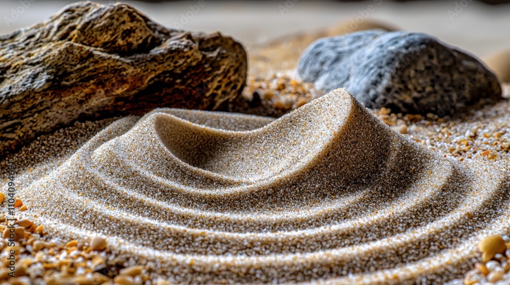 Poster invisible forces shaping fine sand patterns beach macro photography natural environment close-up abs