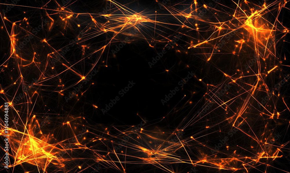 Aufkleber dynamic electric sparks display abstract background digital art dark environment close-up view visua