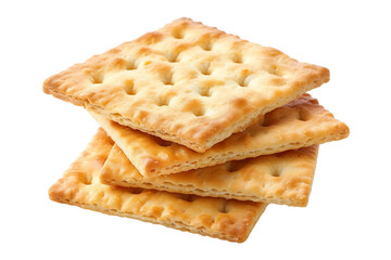 Fototapeta premium Tasty butter cracker snack isolated on transparent background