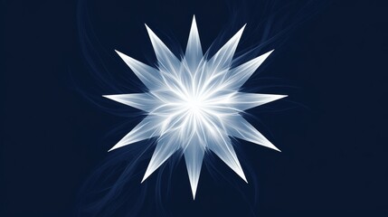 Monochromatic white star on navy background with geometric lines