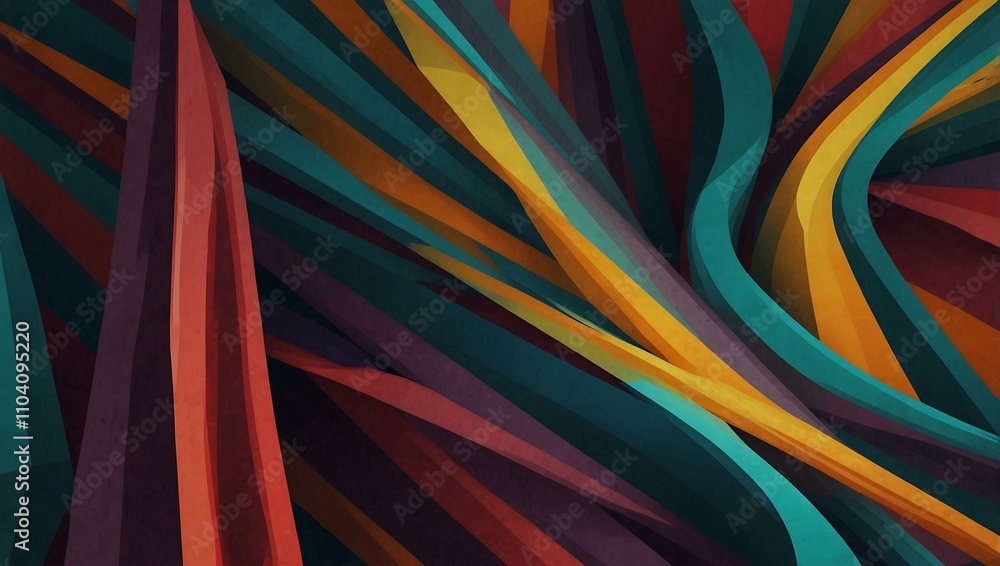Poster abstract geometric background with twisted lines in motion.