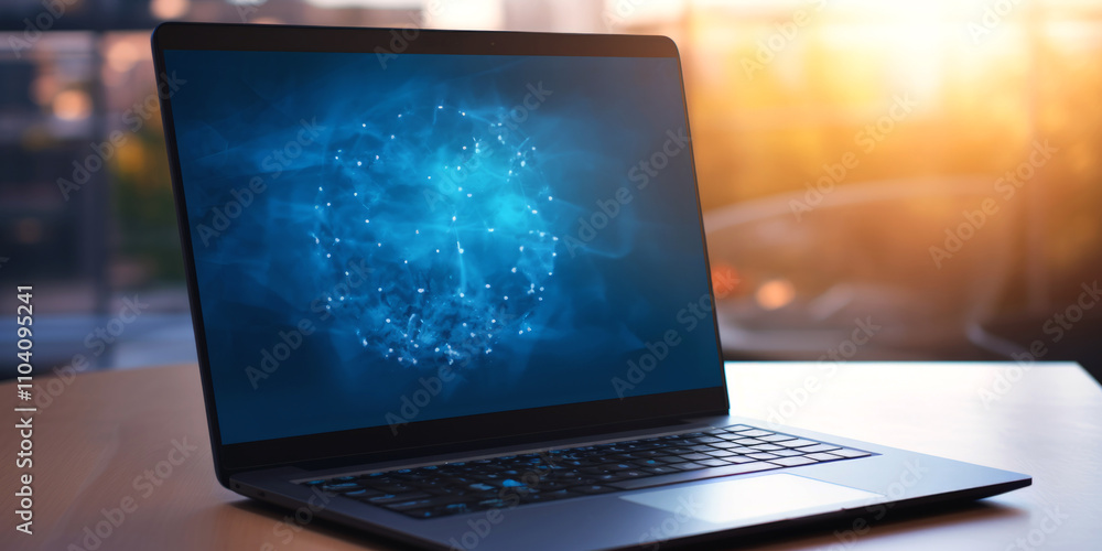 Wall mural laptop operating software update generative ai