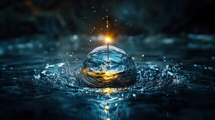 Dynamic water droplet collision nature photography close-up macro energy and motion concept