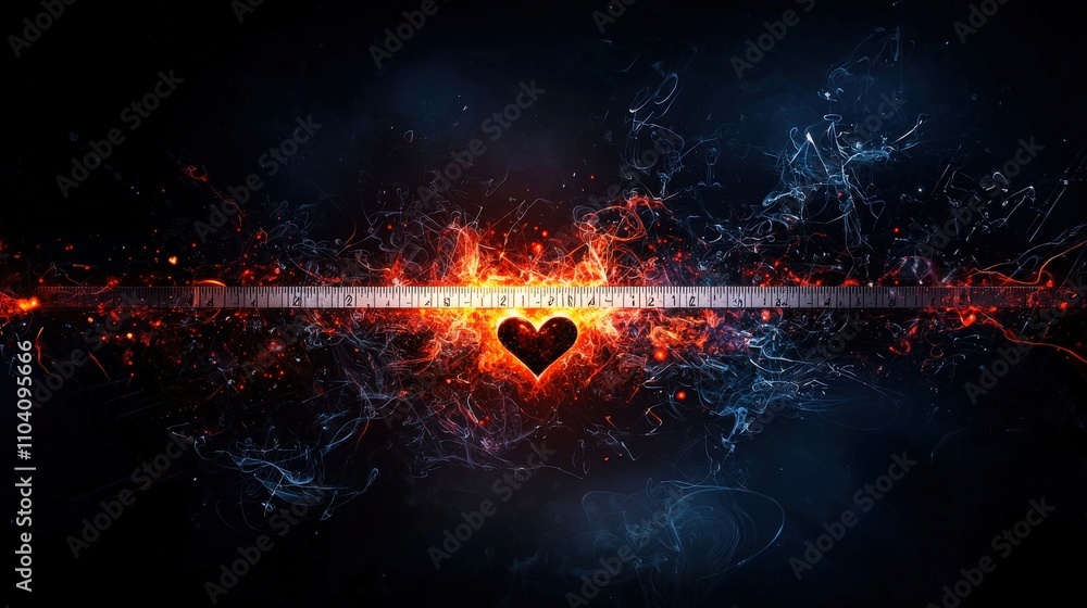 Poster infinite ruler of love abstract visual digital art dark background artistic perspective conceptual g