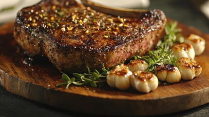 Sizzling Garlic Steak with Fresh Herbs