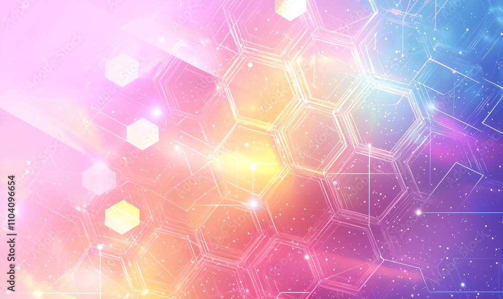 Poster abstract colorful background digital art hexagonal patterns vibrant environment artistic viewpoint m