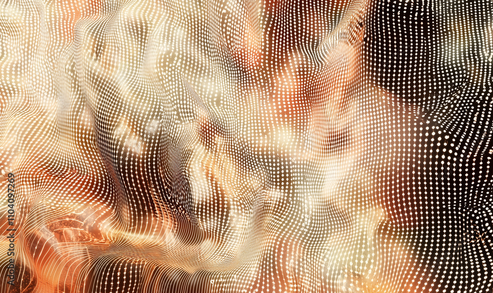 Poster dynamic abstract waves digital art conceptual design vibrant colors creative expression modern techn