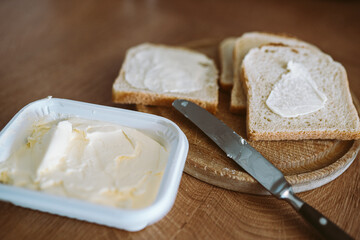 toasted bread with butter for breakfast