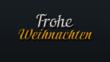 German Christmas Greeting Typography. Merry Christmas in German greeting holiday card