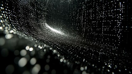 Network connections and data lines streaming within a dark digital background, symbolizing big data and AI