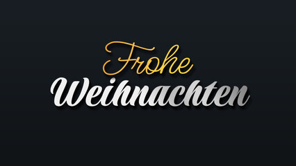 German Christmas Greeting Typography. Merry Christmas in German greeting holiday card