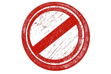 A bright red and white no entry sign on a clean white background, perfect for use in commercial or personal projects