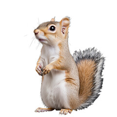 Obraz premium Squirrel Standing Upright with Fluffy Tail on Transparent Background