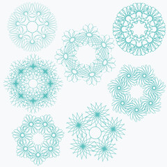 Set of beautiful vector snowflakes. Decoration for winter drawings.