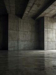Fototapeta premium Abstract industrial room with concrete walls.