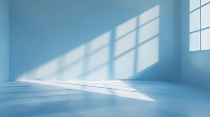 Obraz premium Light blue backdrop with light and shadow design for product display