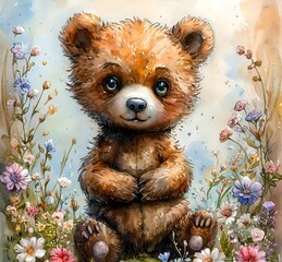 teddy bear with flower