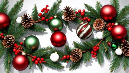 christmas tree branches and decorations