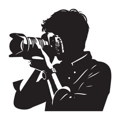 Photographer silhouette vector illustration
