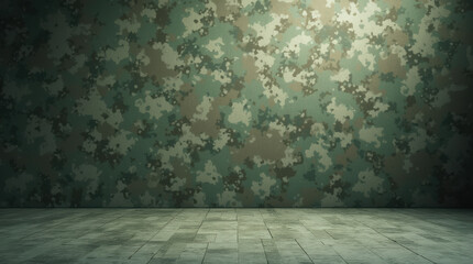 High-Quality Abstract Camouflage Wall and Floor Background for Product Display and Creative Projects