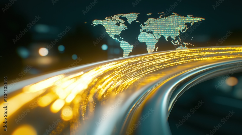 Poster digital transformation insights global connectivity graphic visualization urban environment futurist