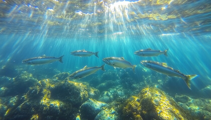 Fototapeta premium underwater scene with fish and coral