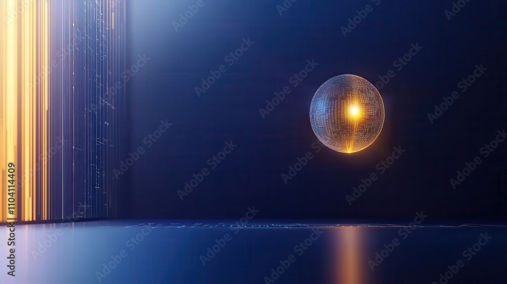 Aufkleber dynamic energy sphere abstract setting 3d graphics futuristic environment close-up perspective innov