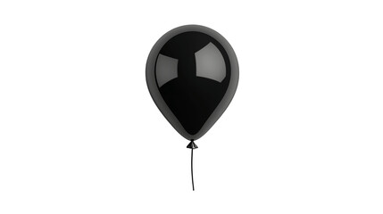 Obraz premium Black Balloon 3D Render on Transparent Background