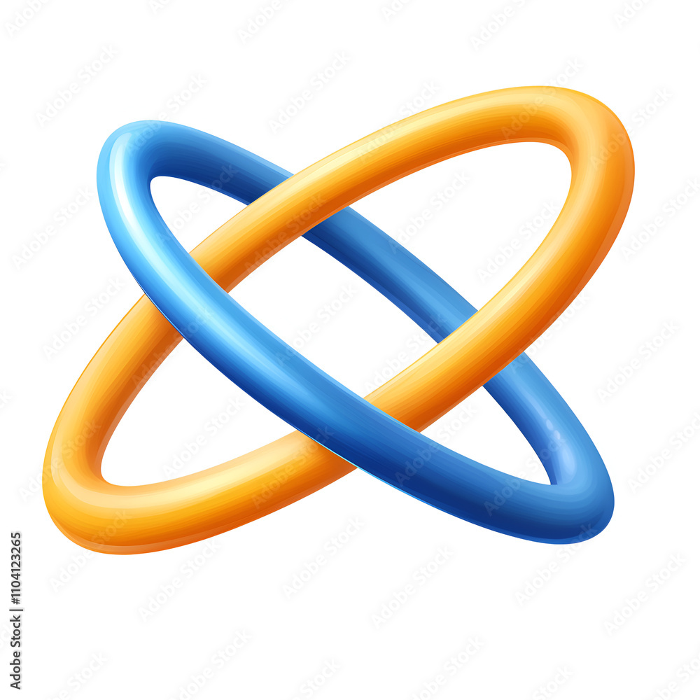 Poster colorful abstract rings interconnected in a dynamic design representing energy and motion