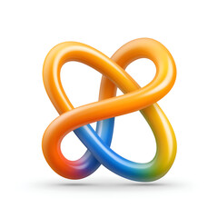 Colorful abstract swirl design featuring intertwined shapes in bright hues and smooth gradients