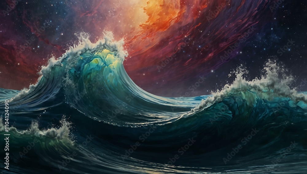 Wall mural abstract wave ballet exploring celestial dreams.