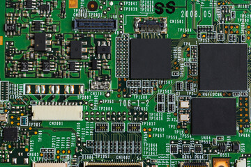 Closeup on electronic board, macro detail