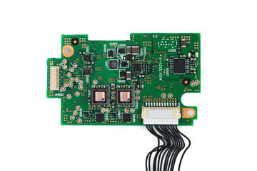 Closeup on electronic board, macro detail