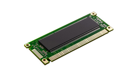 Computer memory module with black chip on transparent background