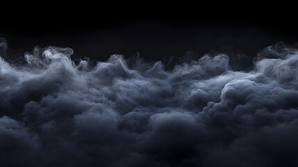 Obraz premium Dark Grey Smoke Clouds Against Black Background