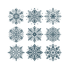 Unique Snowflake Vector Elements