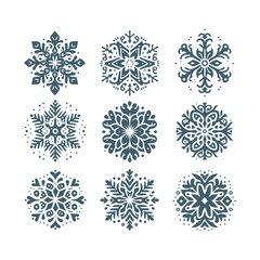 A Collection of Snowflake Vectors