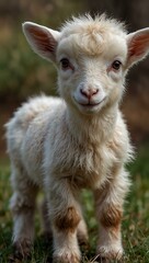 Obraz premium Adorable baby goat on transparent background.