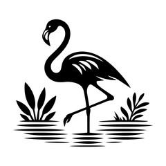 flamingo silhouette vector