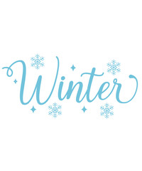 Winter typography clipart design on plain white transparent isolated background for card, shirt, hoodie, sweatshirt, apparel, card, tag, mug, icon, poster or badge