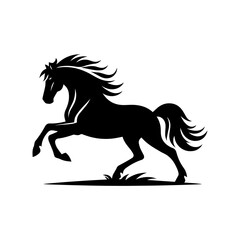 horse silhouette isolated on white