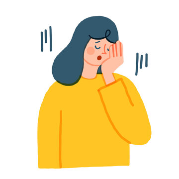気分が落ち込む女性のイラスト