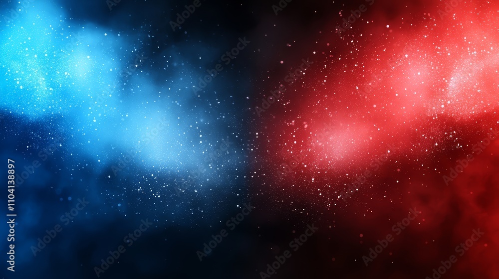 Wall mural  a red, white and blue nebula with stars in the background, creating an abstract wallpaper with a resolution of 1920x1080