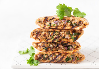 Arayes (Middle Eastern Stuffed Pita)