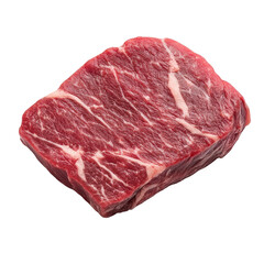 Fototapeta premium Fresh beef cut with marbling, ideal for grilling or slow cooking, showcasing rich red color and texture. Perfect for culinary enthusiasts. Isolated White Background