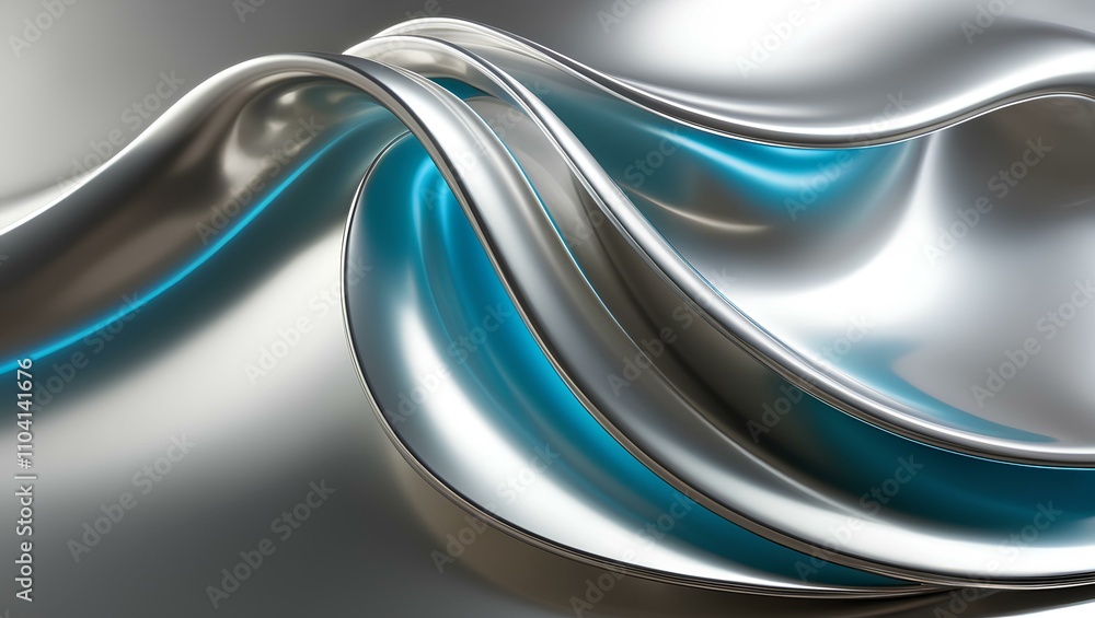 Poster abstract wave background with dynamic blue lines and futuristic design