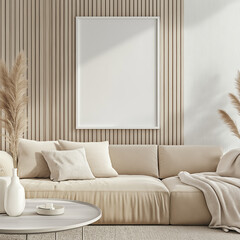 Interior of living room with sofa, Ai