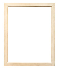 white flat wooden painting frame isolated